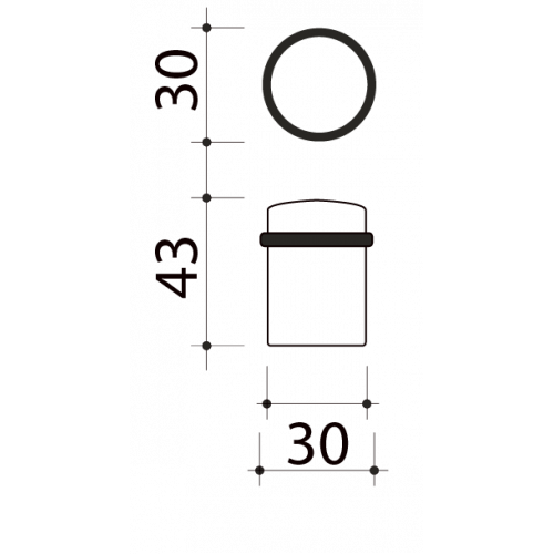 Butée de porte sol, Cylindrique bois